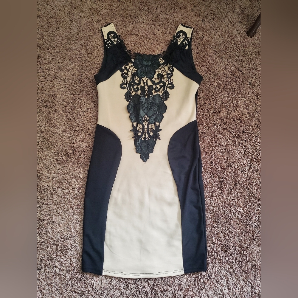 Black and cream dress